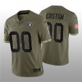 Las Vegas Raiders Custom 2022 Olive Salute To Service Limited Stitched Jersey