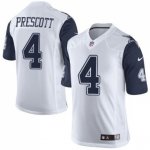 Men's Nike Dallas Cowboys #4 Dak Prescott White Stitched NFL Rush Jersey