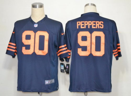 nike nfl chicago bears #90 peppers blue throwback jerseys [game]