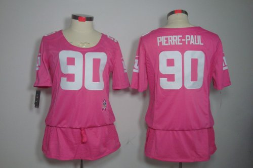 nike women nfl new york giants #90 pierre.paul pink [breast canc