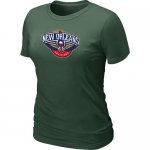 women nba new orleans pelicans logo D.green T-shirt