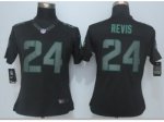 Women Nike New York Jets #24 Revis Black Jerseys(Impact)