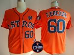 Men Houston Astros #60 Dallas Keuchel Orange With Houston Astros Strong Patch MLB Jersey