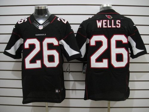 nike nfl arizona cardinals #26 wells elite black jerseys