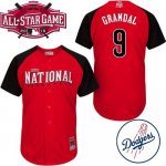 Dodgers #9 Yasmani Grandal Red 2015 All-Star National League Sti