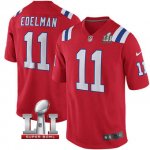 Youth NIKE NFL New England Patriots #11 Julian Edelman Red Super Bowl LI Bound Jersey