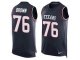 Men's Nike Houston Texans #76 Duane Brown Navy Blue Team Color Stitched NFL Limited Tank Top Jersey