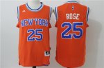nba new york knicks #25 derrick rose swingman orange alternate jerseys