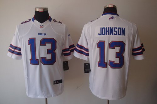 nike nfl buffalo bills #13 johnson white jerseys [nike limited]