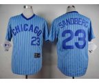 mlb jerseys chicago cubs #23 sandberg blue(white strip)