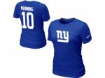 Women Nike New York Giants #10 Eli Manning Name & Number T-Shirt