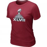 Women NFL Super Bowl XLVII Logo Red T-Shirt