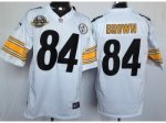 nike nfl pittsburgh steelers #84 brown white jerseys [80th patch
