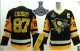 Men Pittsburgh Penguins #87 Sidney Crosby Black CCM Throwback Autographed 2017 Stanley Cup Finals Champions Stitched NHL Jersey