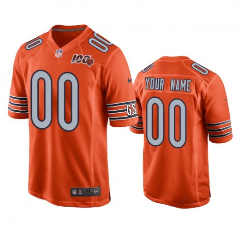 Chicago Bears Custom Orange 100th Season Game Jersey - Men\'s