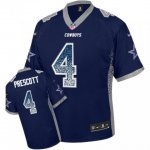 Men's Nike Dallas Cowboys #4 Dak Prescott Blue Drift Fashion Elite NFL Jerseys