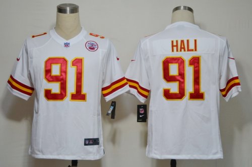 nike nfl kansas city chiefs #91 hali white jerseys [game]
