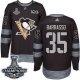 Men Pittsburgh Penguins #35 Tom Barrasso Black 1917-2017 100th Anniversary Stanley Cup Finals Champions Stitched NHL Jersey