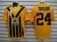 nike nfl pittsburgh steelers #24 taylor throwback yellow and bla