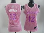 women nba los angeles lakers #12 dwight howard pink jerseys