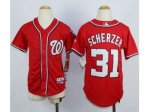 Youth MLB washington nationals #31 Max Scherzer Red jerseys