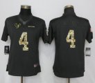 Women's NFL Houston Texans #4 Deshaun Watson Nike Anthracite Salute To Service Limited Jerseys