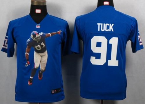 nike youth nfl new york giants #91 tuck blue jerseys [portrait f