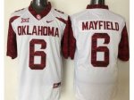 ncaa oklahoma sooners #6 baker mayfield white new xii stitched j