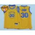 youth nba golden state warriors #30 stephen curry gold throwback 2015 the finals patch stitched jerseys