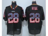 Nike San Francisco 49ers #28 Hyde Black Jerseys [USA Flag Fashio
