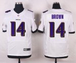 nike baltimore ravens #14 brown white elite jerseys
