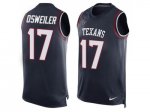 Men's Nike Houston Texans #17 Brock Osweiler Navy Blue Team Color Stitched NFL Limited Tank Top Jersey