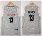 nba Houston Rockets #13 James Harden Grey City Light Hot pressing jerseys