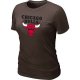 women nba chicago bulls big & tall primary logo Brown T-shirt