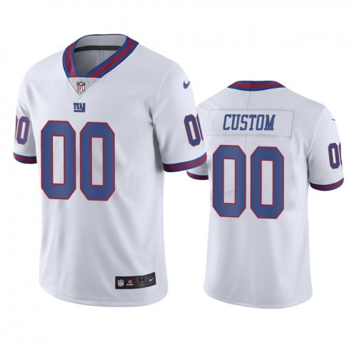 New York Giants #00 Men\'s White Custom Color Rush Limited Jersey
