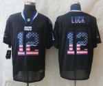 nike nfl indianapolis colts #12 luck black [Elite USA flag fashi