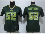 women nike nfl green bay packers #52 matthews green strobe jerseys