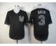 mlb new york yankees #3 ruth black jerseys [fashion]