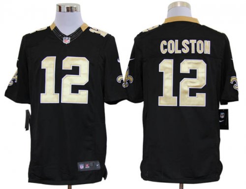 nike nfl new orleans saints #12 colston black jerseys [nike limi