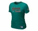 Women Houston Astros L.Green Nike Short Sleeve Practice T-Shirt