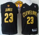 nba cleveland cavaliers #23 lebron james black fashion the finals patch stitched jerseys yellow number