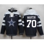 nike nfl dallas cowboys #70 zack martin navy blue player pullover hoodie