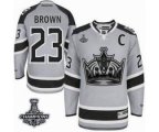 nhl jerseys los angeles kings #23 brown grey-black[stadium][2014