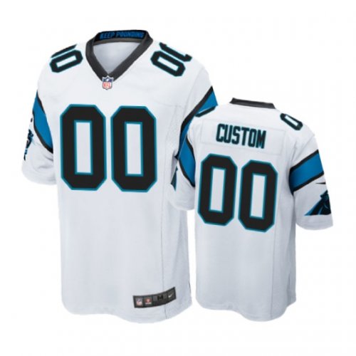 Carolina Panthers #00 Custom White Nike Game Jersey - Men\'s