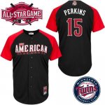 Twins #15 Glen Perkins Black 2015 All-Star American League Stitc