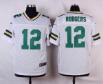 nike green bay packers #12 rodgers white elite jerseys