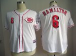 Men's MLB Cincinnati Reds #6 Billy Hamilton White Cool Base Jerseys