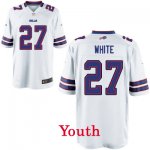 Youth NFL Buffalo Bills #27 Tre'Davious White Nike White 2017 Draft Pick Game Jersey