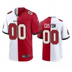 Tampa Bay Buccaneers Custom Red White Split Two Tone Game Jersey