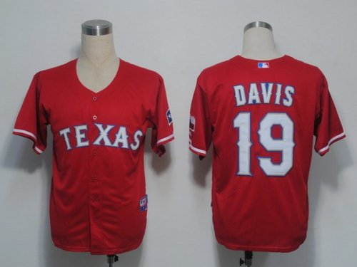 Baseball Jerseys texas rangers #19 davis red(cool base)